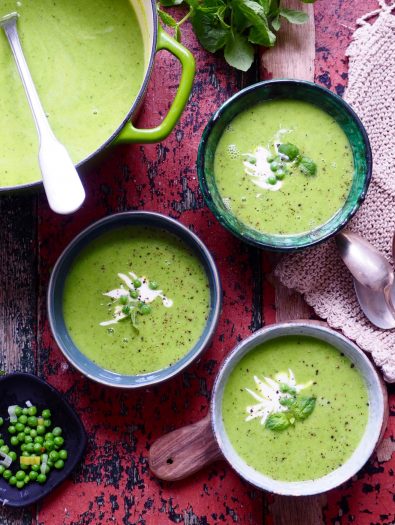 enkel ertesuppe med mynte