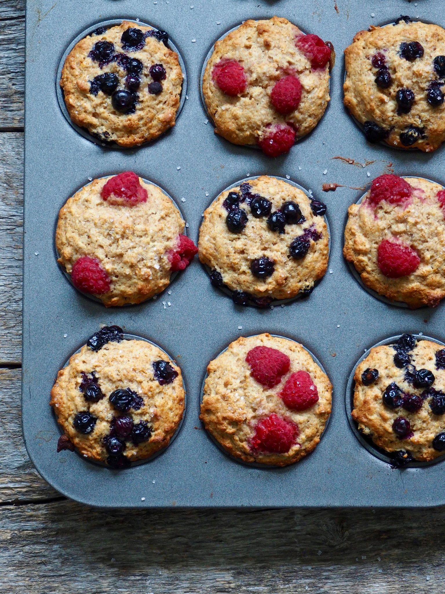 Sunnere muffins med bær