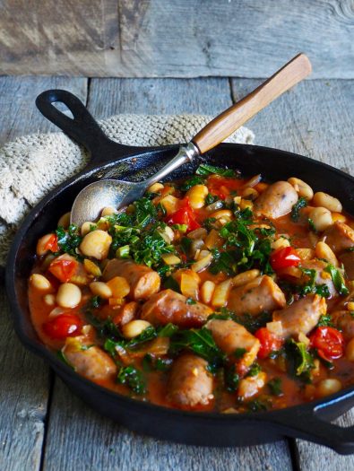 Pølsegryte med bønner