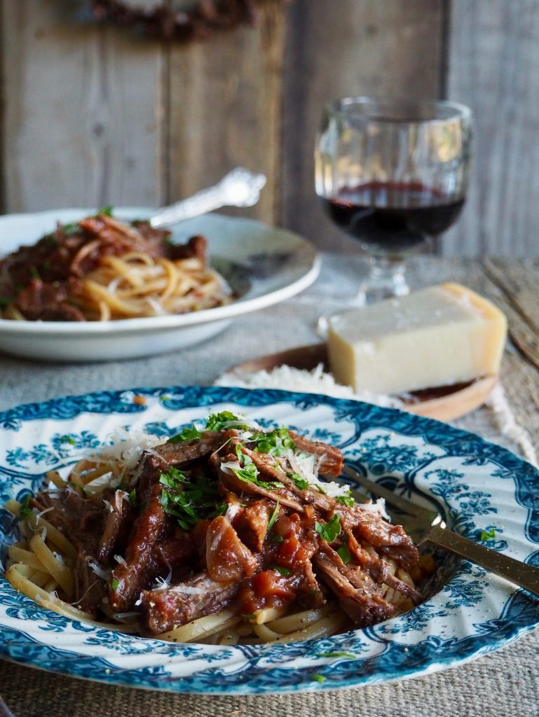 Pasta med deilig biff ragu
