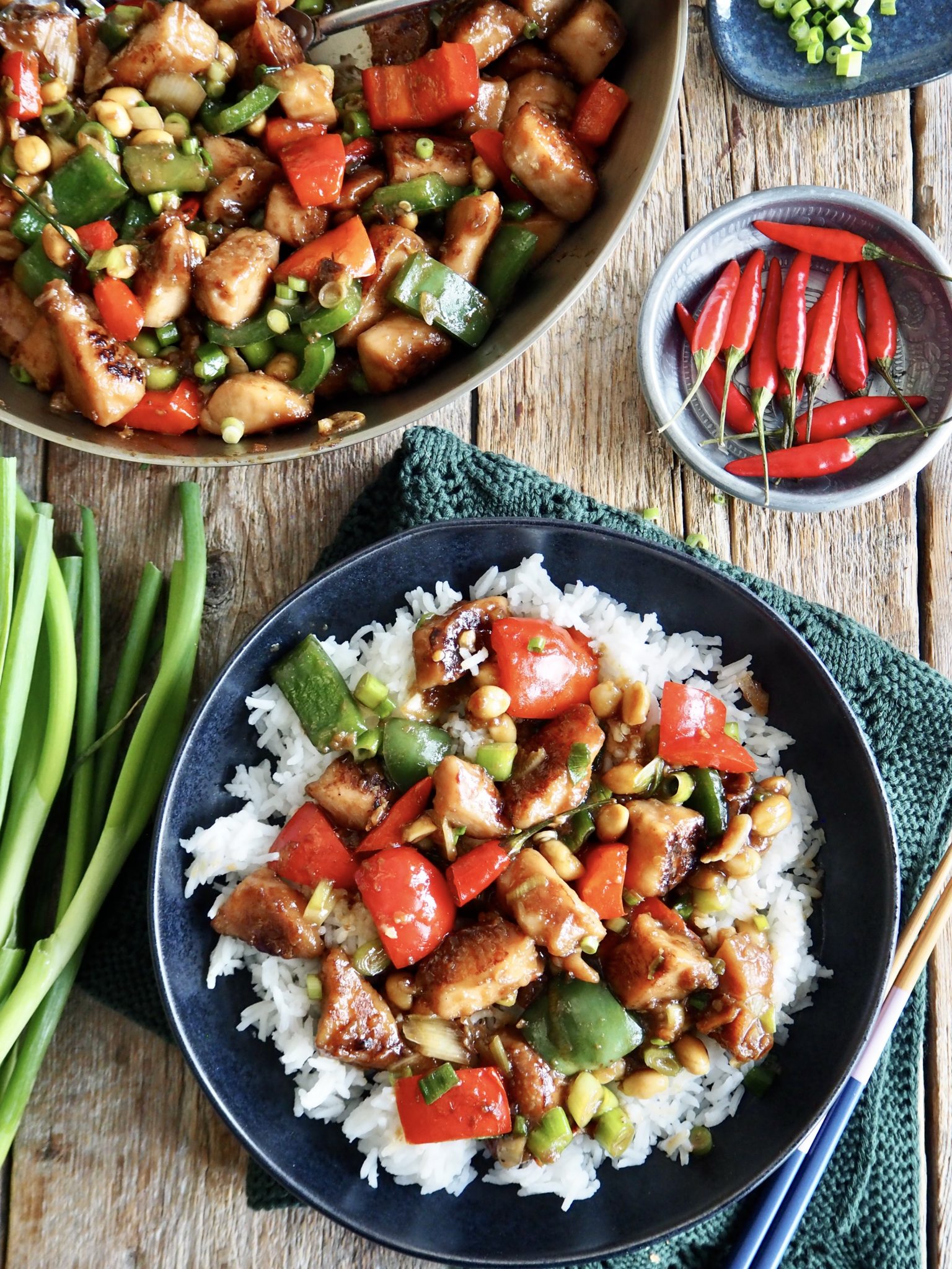 Kung pao kylling - spicy kylling med paprika