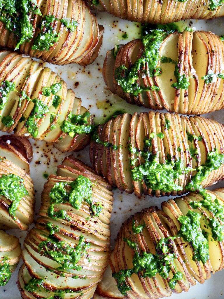Hasselbackpoteter med eller uten pesto!