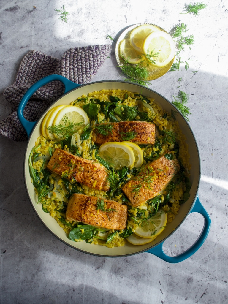 one pot sitronpasta med laks